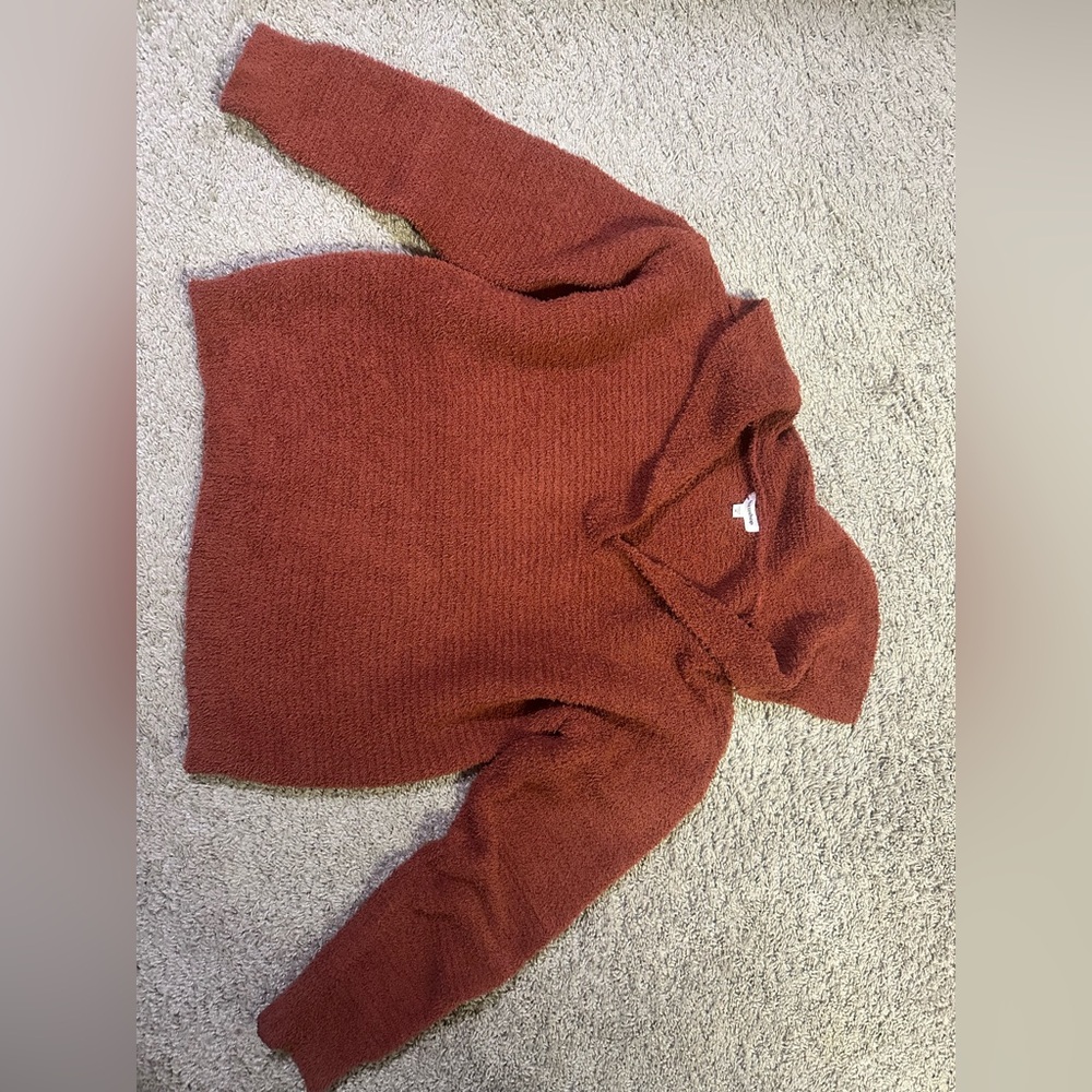 Collared Sweater, soft and stretchy, beautiful auburn color, medium